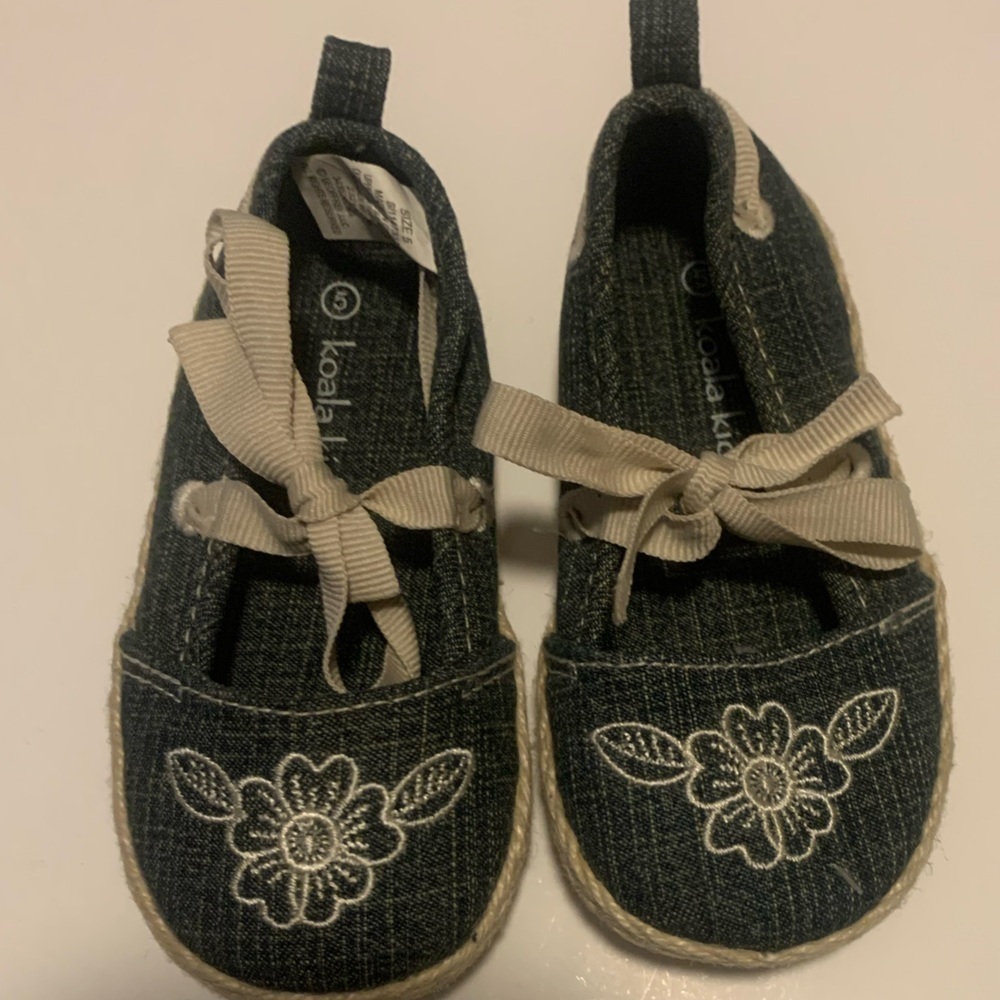 Koala Kids Blue Denim Flats Toddler Shoes Size 5